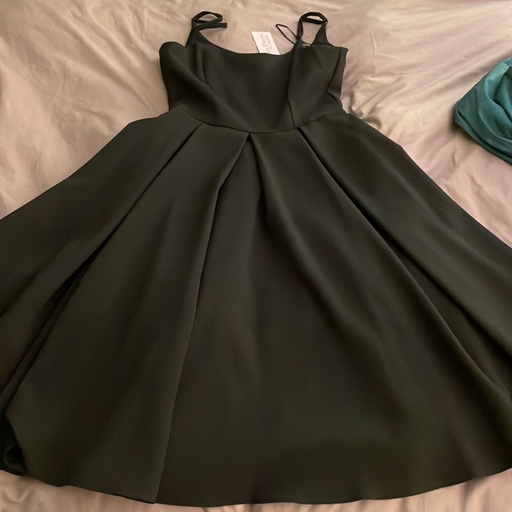 Size 8 (UK 12) Black The Pretty Dress Company Swing Dress Pricilla Midi